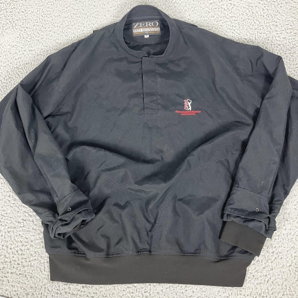 Zero Restriction Jacket‎ Mens XL Black Golf Pullover Windshirt TPC Four Seasons